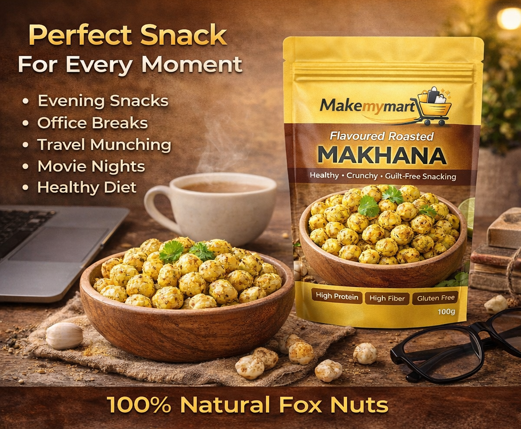 Flavoured Roasted Makhana (Fox Nuts) – Healthy Crunchy Snack