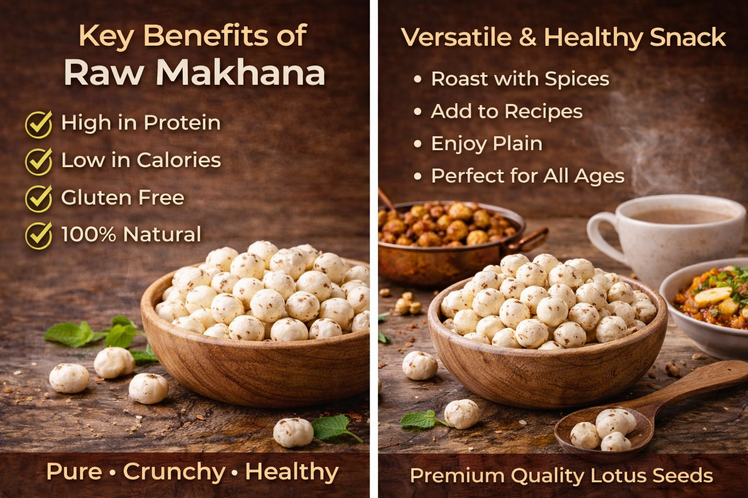 Premium Raw Makhana (Fox Nuts) – Natural & Healthy Snack